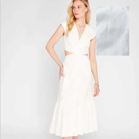 Dash Pinstripe Tiered Twist Dress - Brand New - NEVER WORN